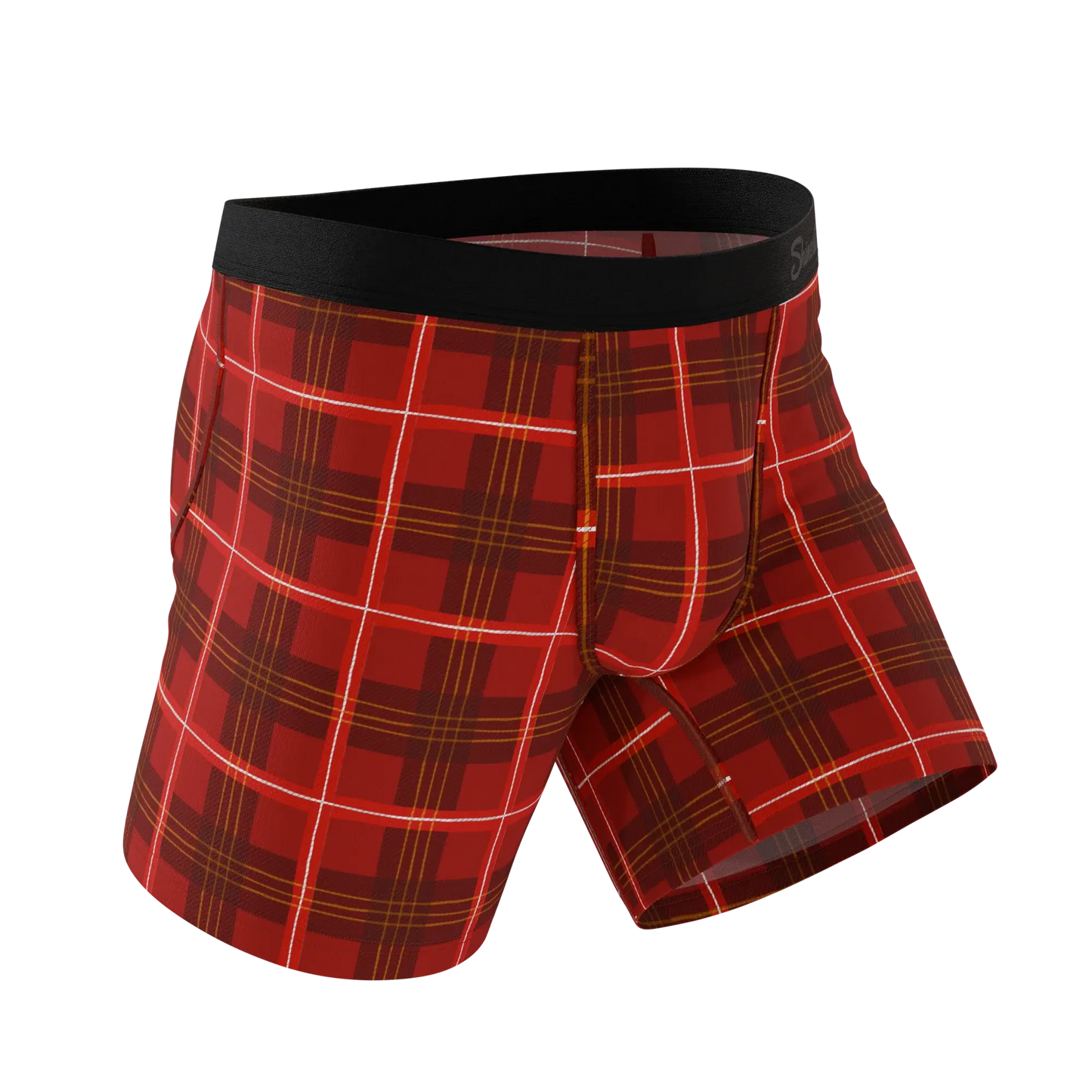 The Partridge | Red Cozy Plaid Ball Hammock® Pouch Underwear - Shinesty - Flyclothing LLC