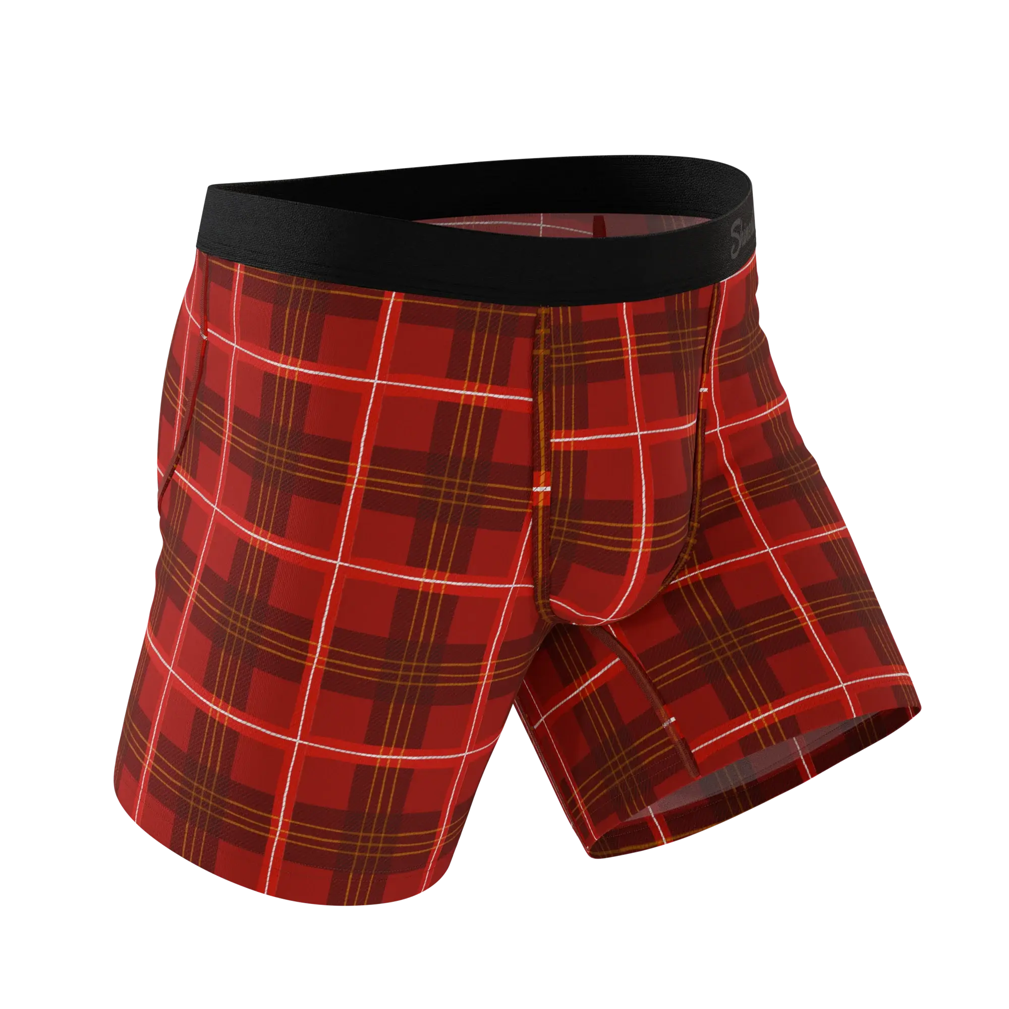The Partridge | Red Cozy Plaid Ball Hammock® Pouch Underwear - Shinesty - Flyclothing LLC