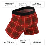 The Partridge | Red Cozy Plaid Ball Hammock® Pouch Underwear - Shinesty - Flyclothing LLC