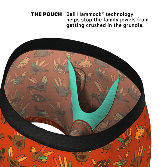 The Party Fowl | Thanksgiving Turkey Ball Hammock® Pouch Underwear With Fly - Shinesty