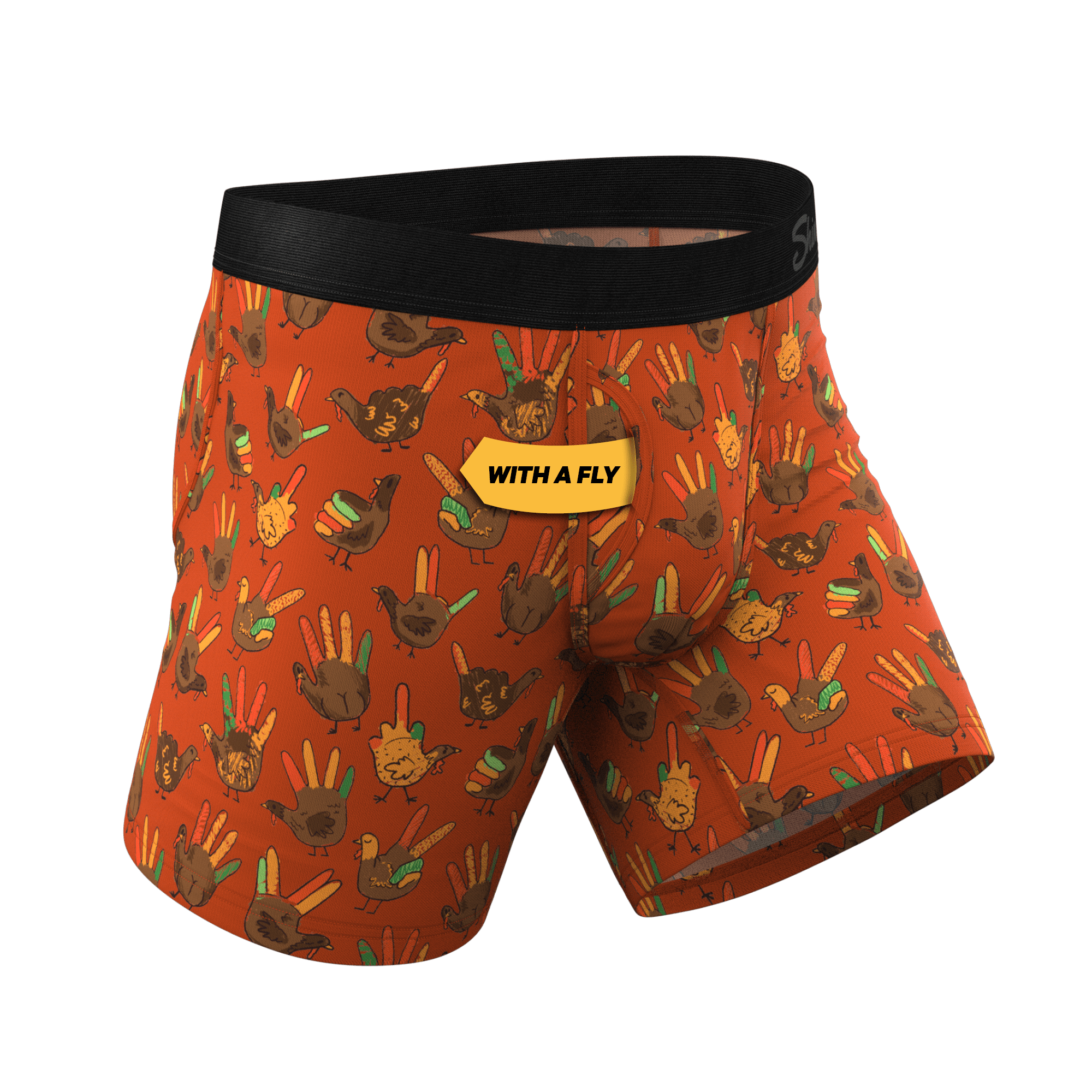 The Party Fowl | Thanksgiving Turkey Ball Hammock® Pouch Underwear With Fly - Shinesty