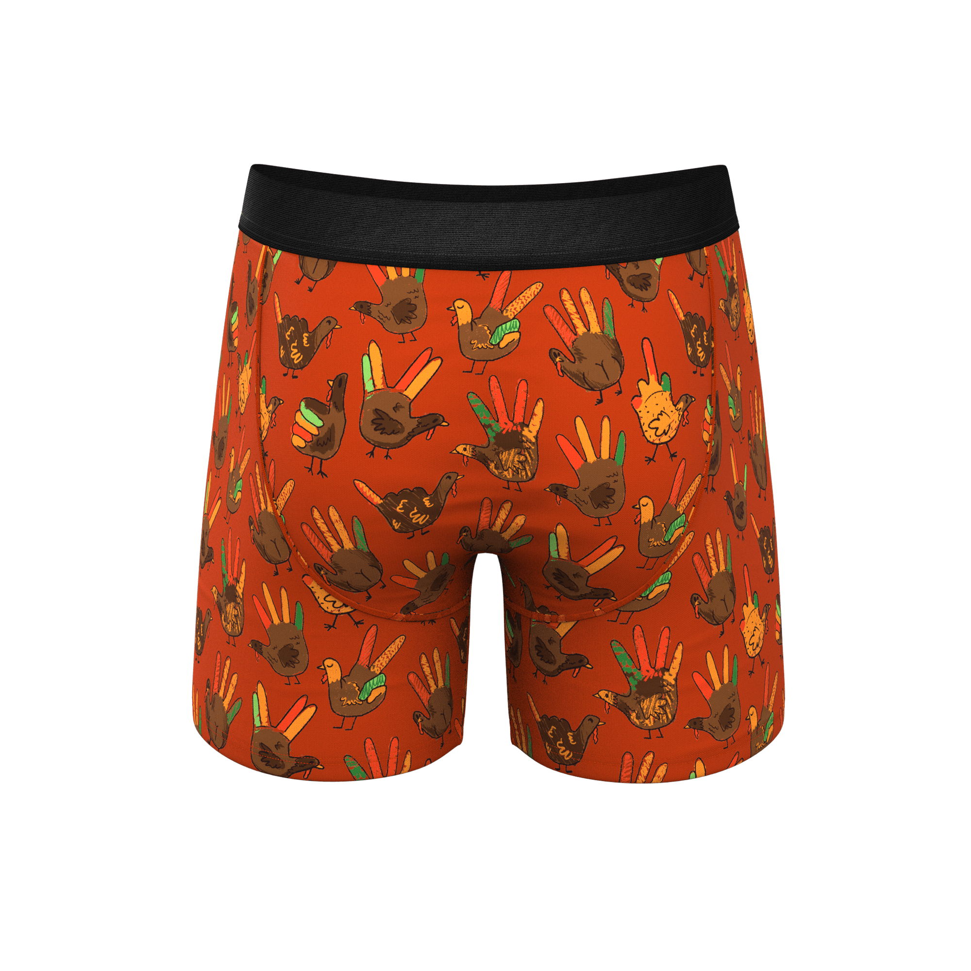 The Party Fowl | Thanksgiving Turkey Ball Hammock® Pouch Underwear With Fly - Shinesty