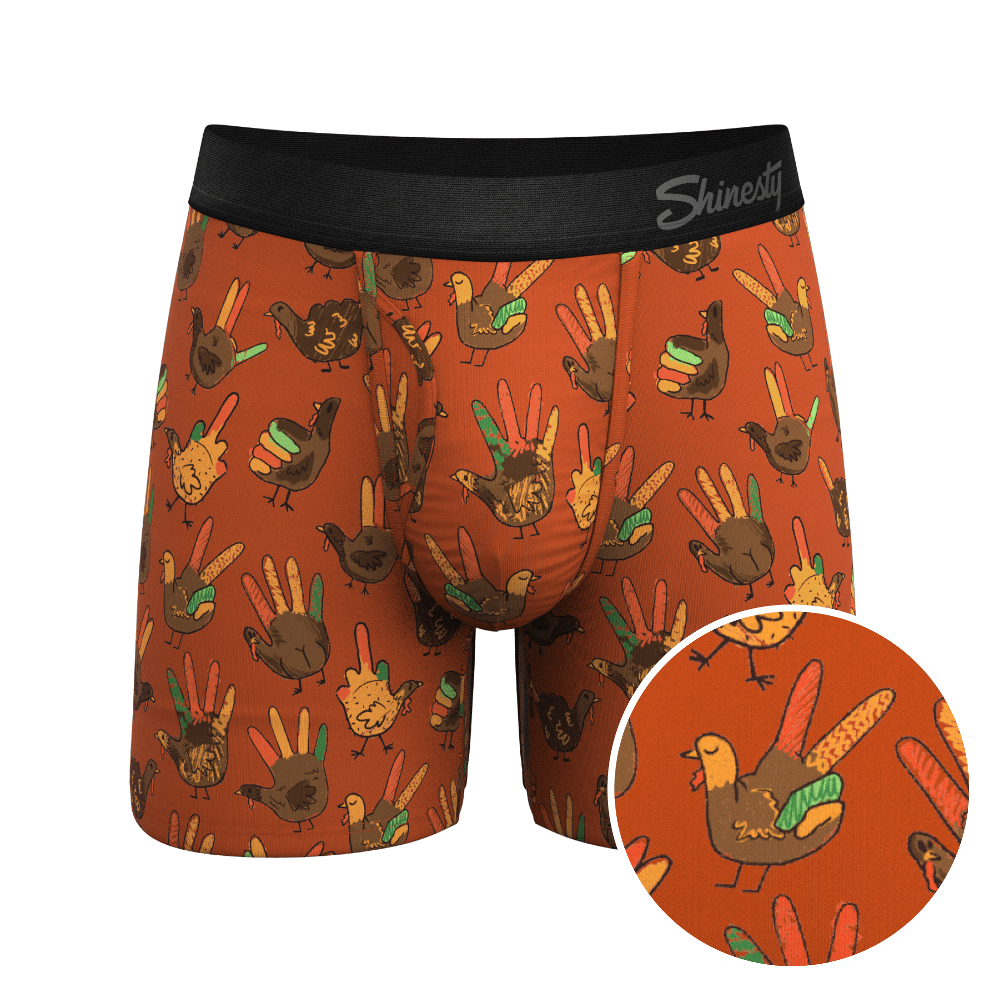 The Party Fowl | Thanksgiving Turkey Ball Hammock® Pouch Underwear With Fly - Shinesty