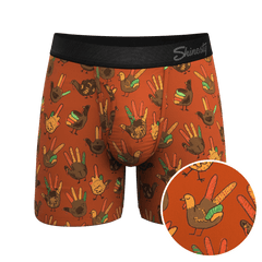 The Party Fowl | Thanksgiving Turkey Ball Hammock® Pouch Underwear With Fly - Shinesty