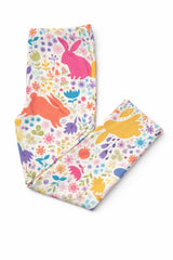 Pastel Floral Bunnies Leggings - Mila & Rose ® - Flyclothing LLC