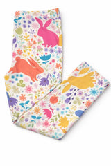 Pastel Floral Bunnies Leggings - Mila & Rose ® - Flyclothing LLC
