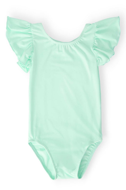 Pastel Green S/S Flutter Sleeve Leotard - Mila & Rose ® - Flyclothing LLC