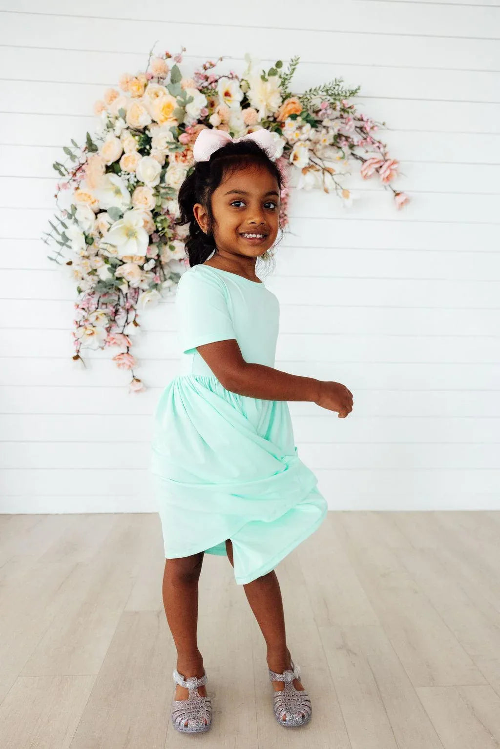 Pastel Green S/S Pocket Twirl Dress - Mila & Rose ® - Flyclothing LLC