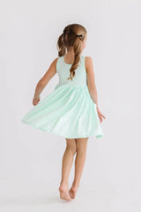 Pastel Green Tank Pocket Twirl Dress - Mila & Rose ® - Flyclothing LLC