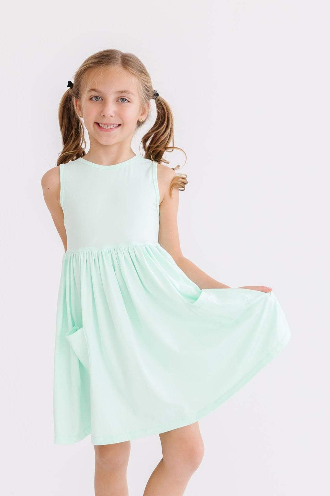 Pastel Green Tank Pocket Twirl Dress - Mila & Rose ® - Flyclothing LLC