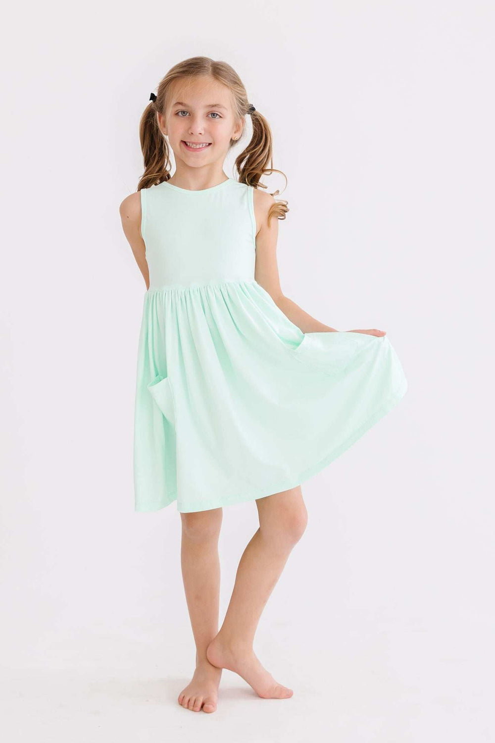 Pastel Green Tank Pocket Twirl Dress - Mila & Rose ® - Flyclothing LLC