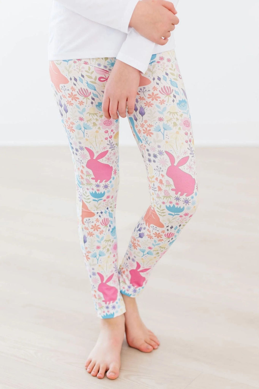 Pastel Floral Bunnies Leggings - Mila & Rose ®