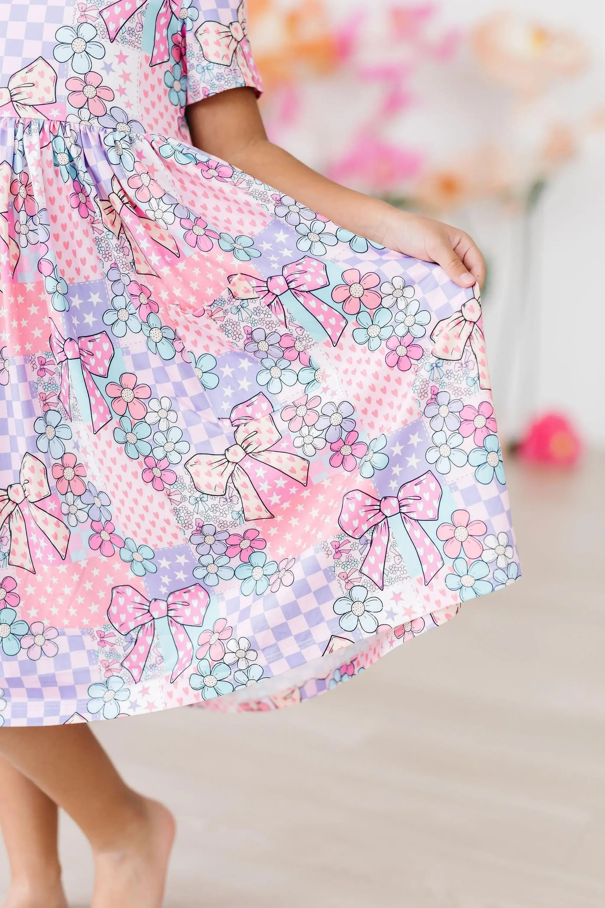 Patchwork Princess S/S Pocket Twirl Dress - Mila & Rose ® - Flyclothing LLC