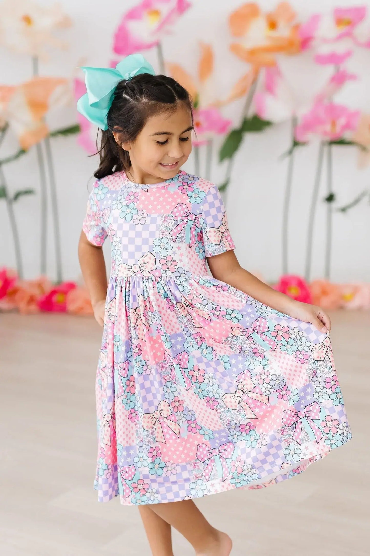 Patchwork Princess S/S Pocket Twirl Dress - Mila & Rose ® - Flyclothing LLC