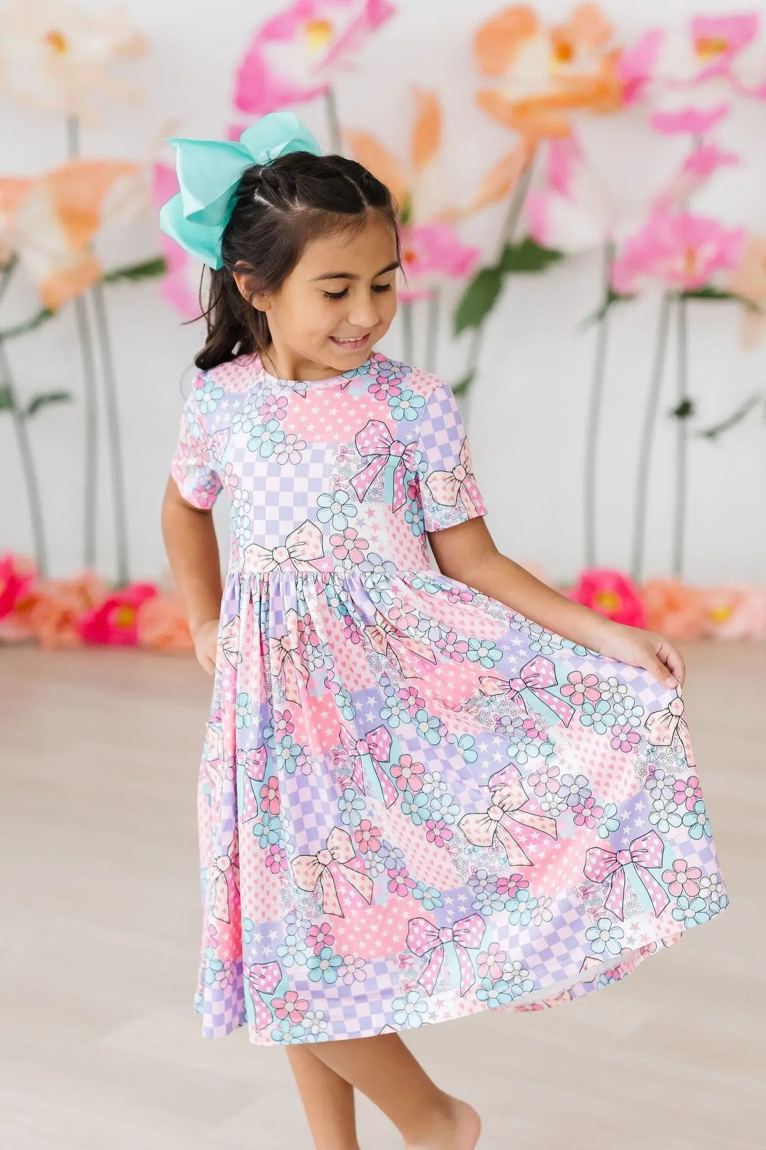 Patchwork Princess S/S Pocket Twirl Dress - Mila & Rose ® - Flyclothing LLC
