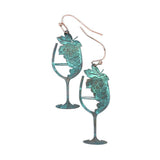 Brass Metal Grape Champagne Dangle Earrings - Madeline Love - Flyclothing LLC