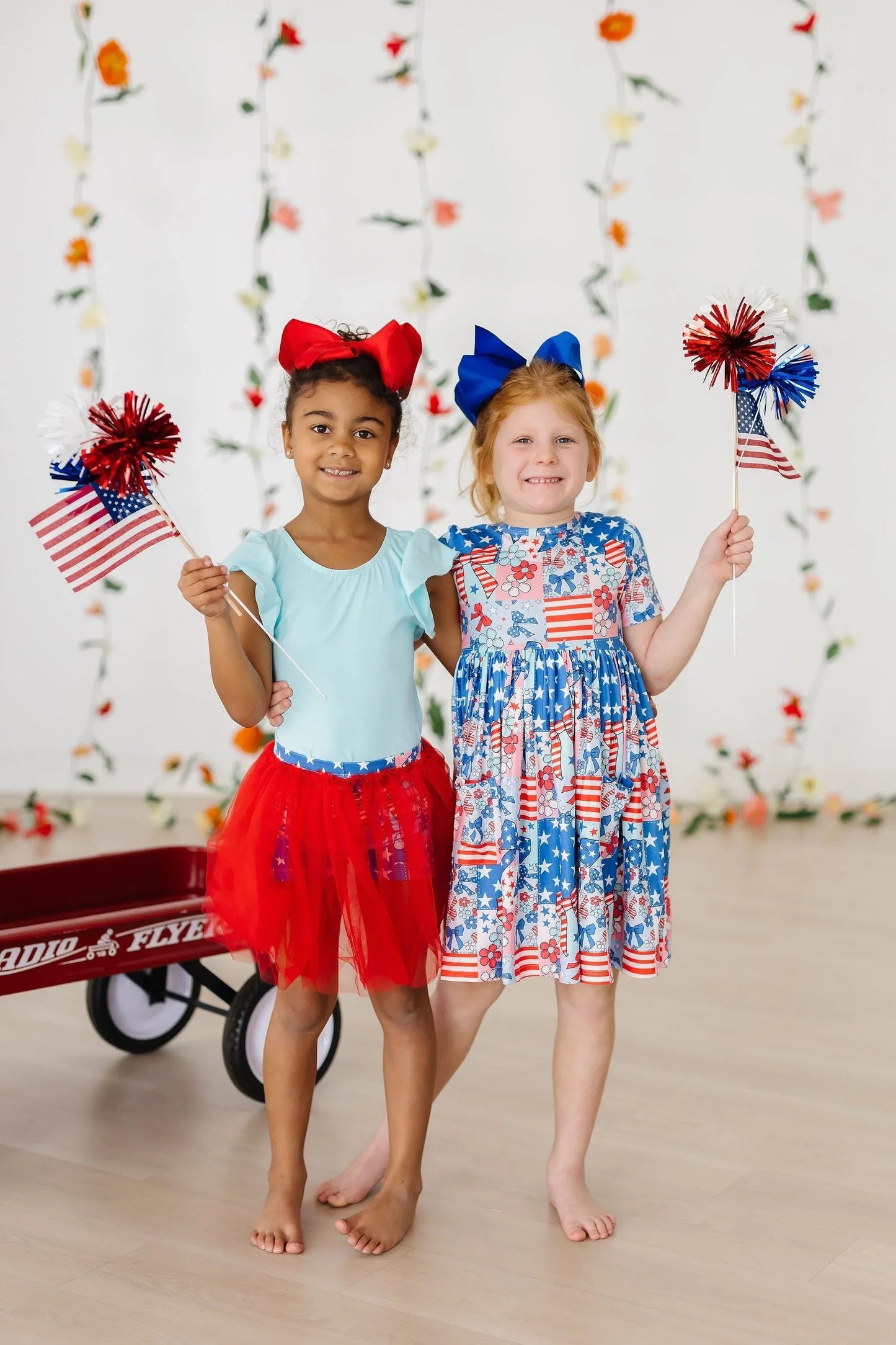 Patriotic Patchwork S/S Pocket Twirl Dress - Mila & Rose ® - Flyclothing LLC