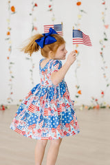 Patriotic Patchwork S/S Pocket Twirl Dress - Mila & Rose ® - Flyclothing LLC