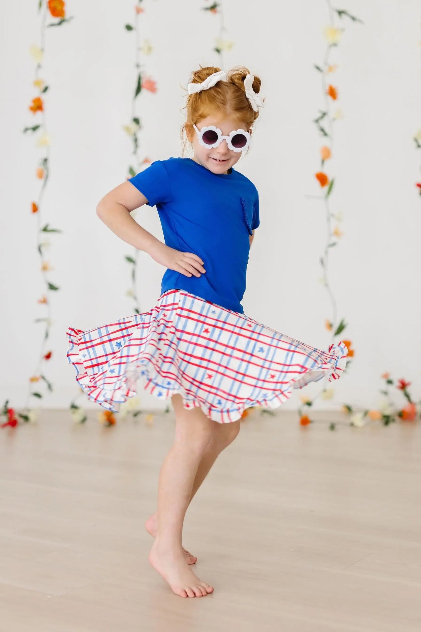 SALE Patriotic Plaid Ruffle Twirl Skort - Mila & Rose ® - Flyclothing LLC