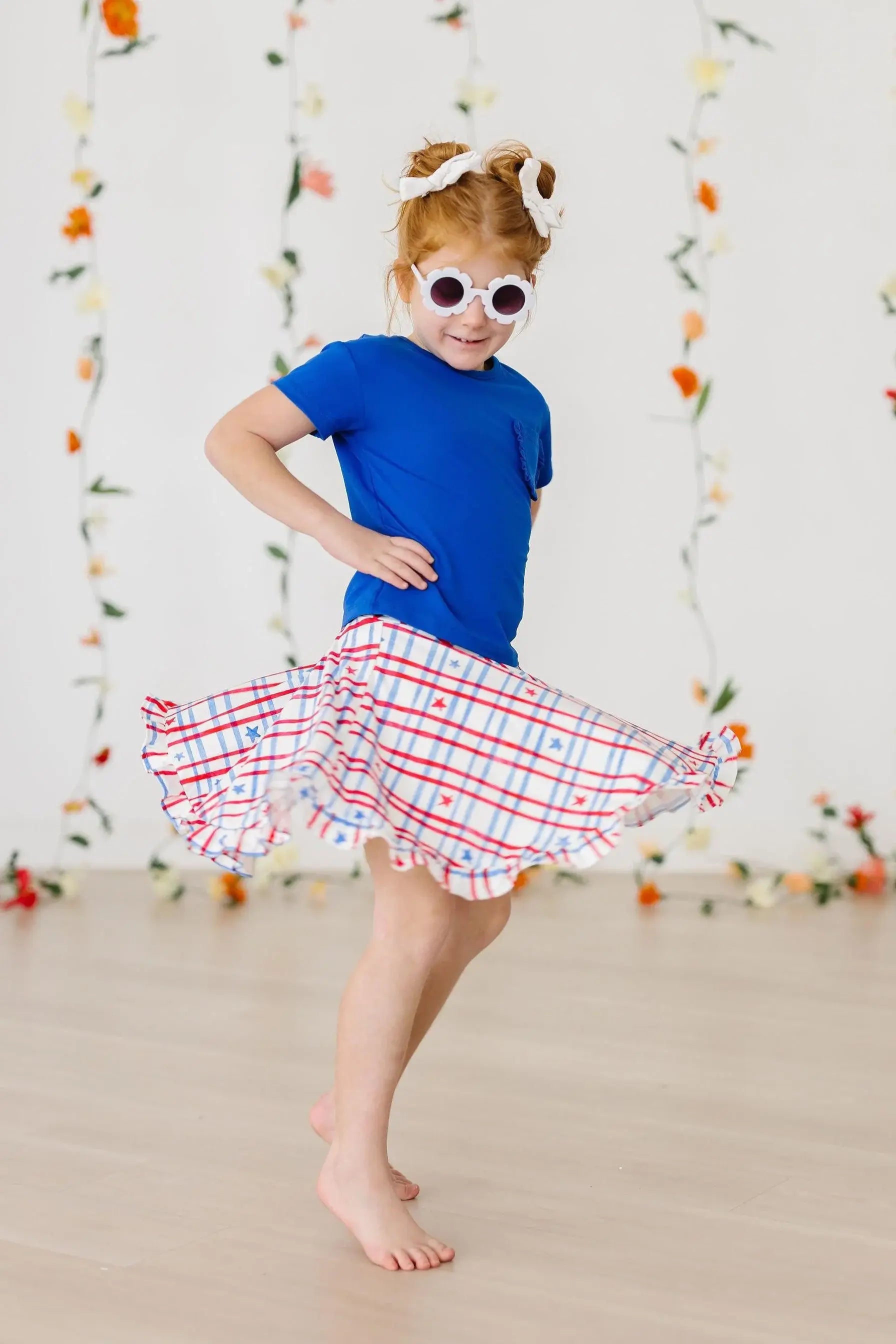 SALE Patriotic Plaid Ruffle Twirl Skort - Mila & Rose ® - Flyclothing LLC