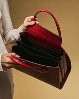 Patrizia (red) - Italian calf leather womens handbag (with shoulder strap)