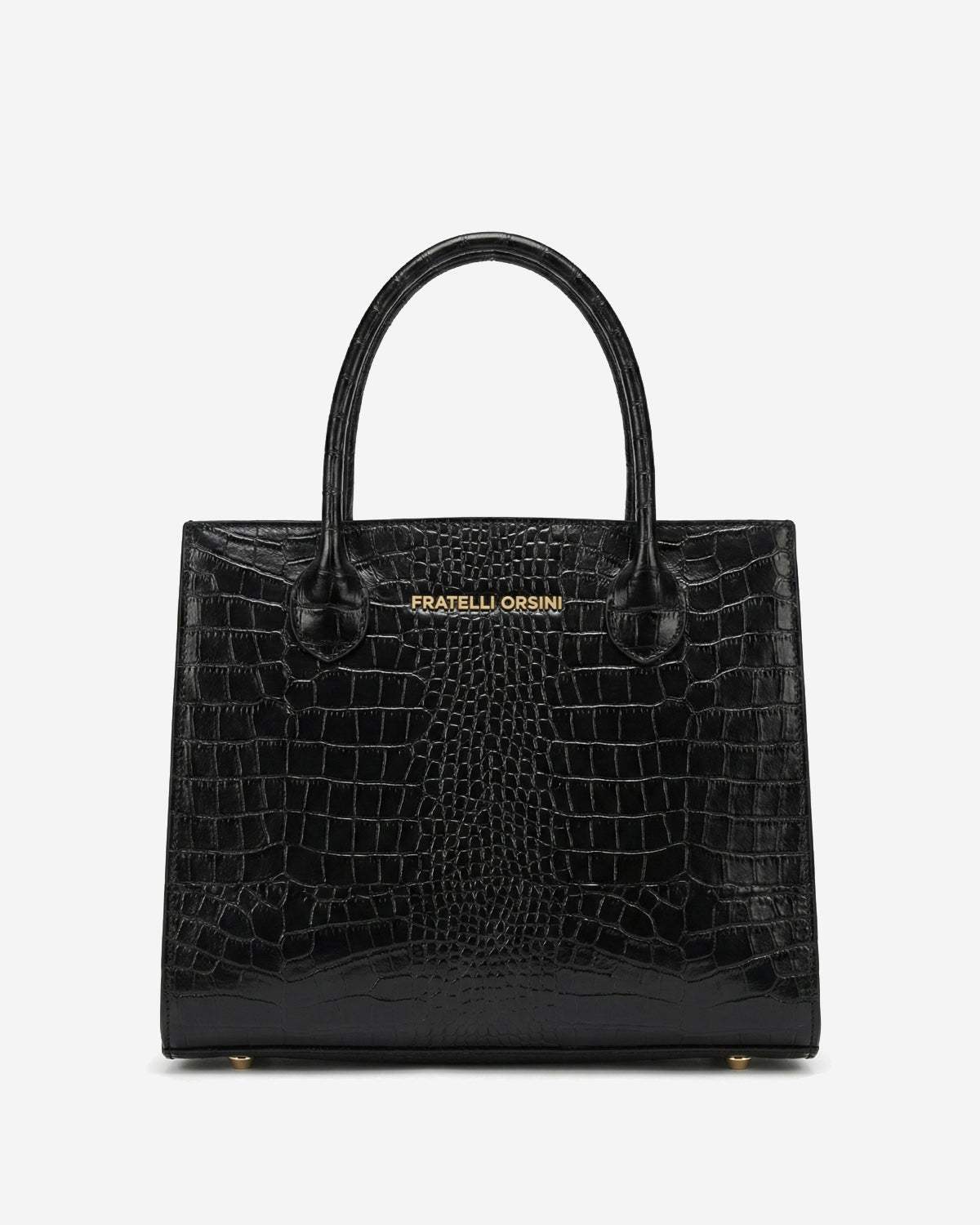 Patrizia (black) - Italian calf leather women's handbag (with shoulder strap)