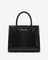 Patrizia (black) - Italian calf leather women's handbag (with shoulder strap)
