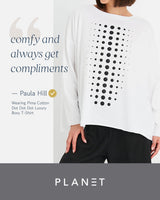 Pima Cotton Dot Dot Dot Luxury Boxy T-Shirt - Stone/Titanium