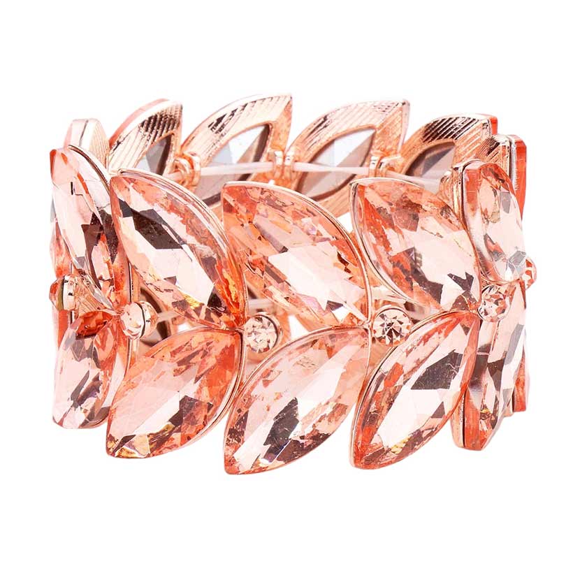 Marquise Stone Cluster Stretch Evening Bracelet - Madeline Love - Flyclothing LLC