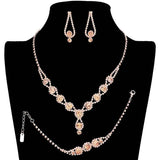 3PCS Rhinestone Bubble Necklace Jewelry Set - Madeline Love - Flyclothing LLC