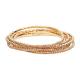 6PCS Rhinestone Multi Layered Stretch Evening Bracelets - Madeline Love - Flyclothing LLC
