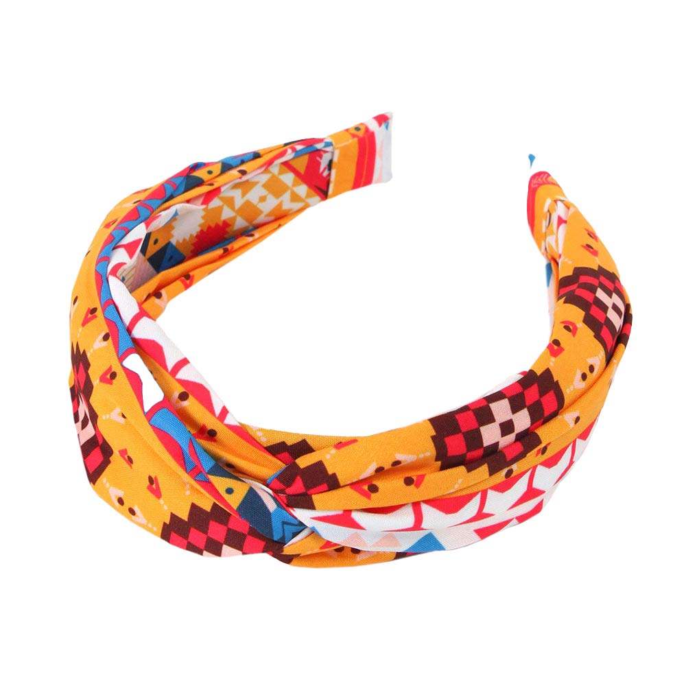 Aztec Patterned Twisted Headband - Madeline Love - Flyclothing LLC