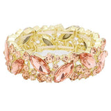 Crystal Glass Marquise Evening Stretch Bracelet - Madeline Love - Flyclothing LLC