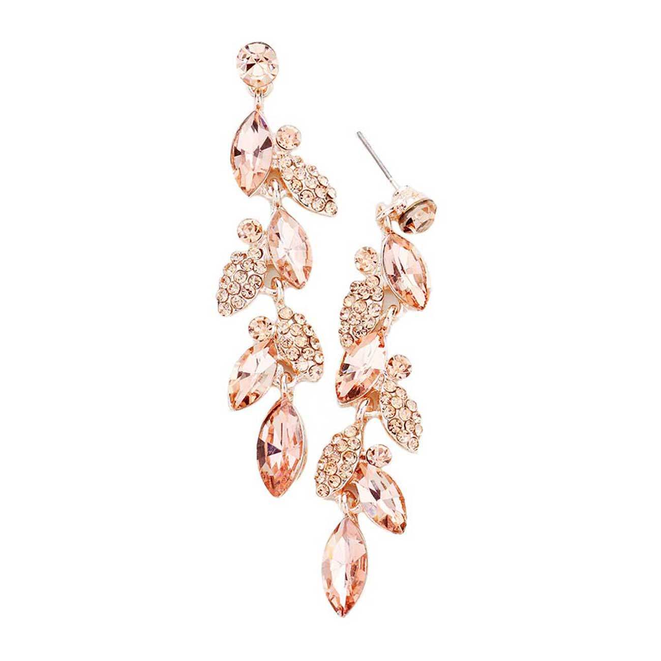 Crystal Marquise Cluster Drop Evening Earrings - Madeline Love - Flyclothing LLC
