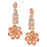 Crystal Rhinestone Flower Evening Earrings - Madeline Love - Flyclothing LLC