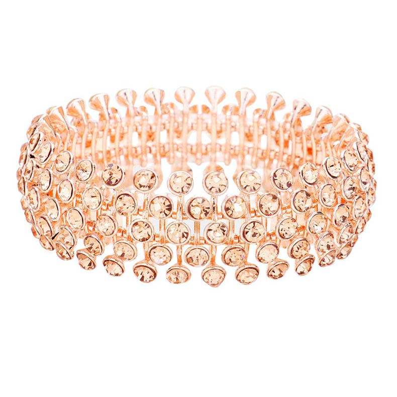 Crystal Round Bubble Stretch Evening Bracelet - Madeline Love - Flyclothing LLC