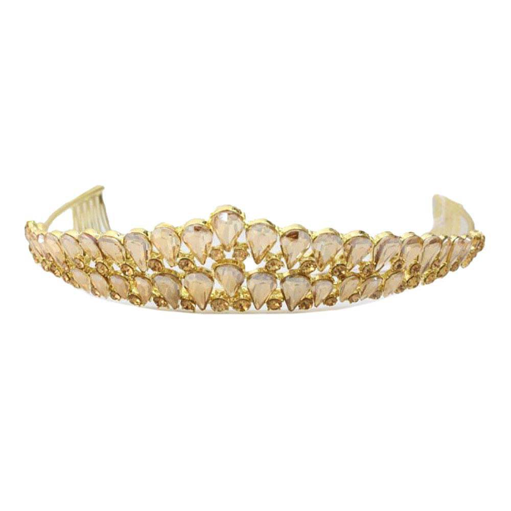 Crystal Teardrop Cluster Pageant Queen Tiara - Madeline Love - Flyclothing LLC