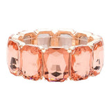 Emerald Cut Stone Stretch Evening Bracelet - Madeline Love - Flyclothing LLC