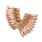 Felt Back Multi Stone Embellished Wing Earrings - Madeline Love - Flyclothing LLC