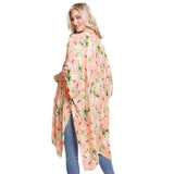 Floral Printed Cover Up Kimono Poncho - Madeline Love - Flyclothing LLC