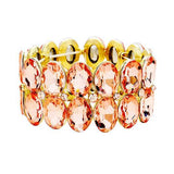 Glass Crystal Oval Stone Cluster Stretch Bracelet - Madeline Love - Flyclothing LLC