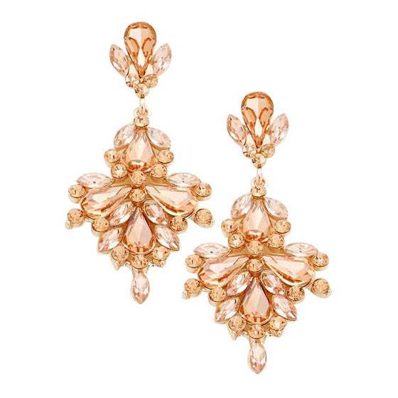 Glass Crystal Statement Evening Earrings - Madeline Love - Flyclothing LLC