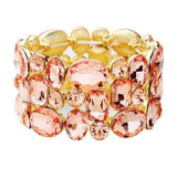 Glass Crystal Stretch Evening Bracelet - Madeline Love - Flyclothing LLC