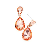 Glass Crystal Teardrop Dangle Earrings - Madeline Love - Flyclothing LLC