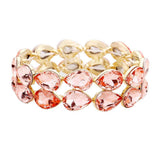 Glass Crystal Teardrop Stretch Evening Bracelet - Madeline Love - Flyclothing LLC