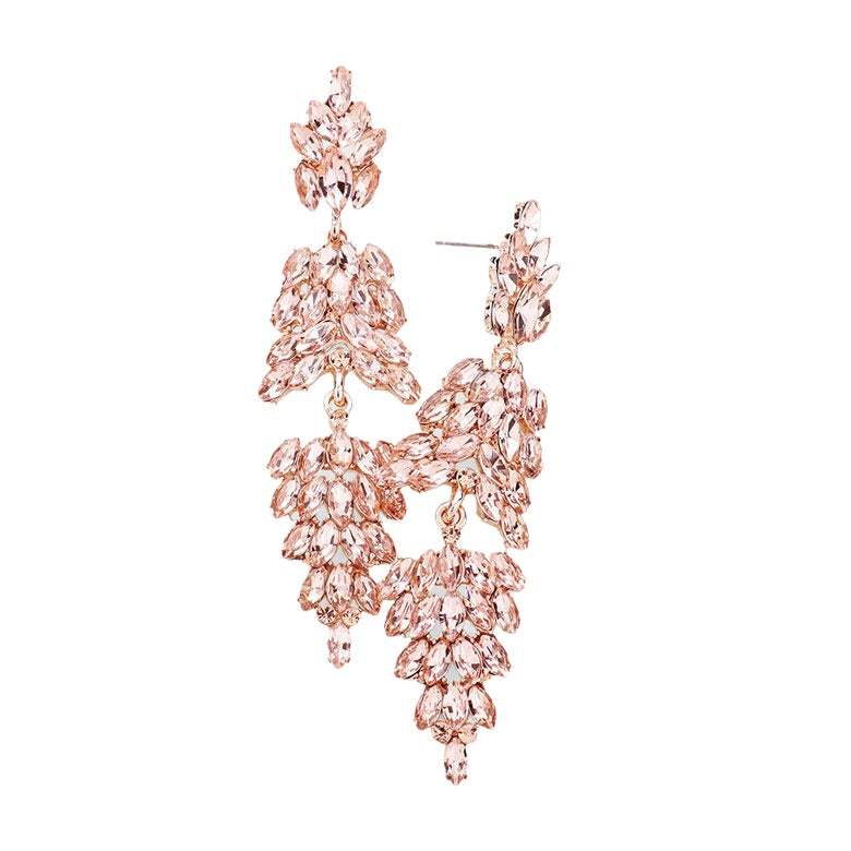 Marquise Crystal Cluster Drop Evening Earrings - Madeline Love - Flyclothing LLC