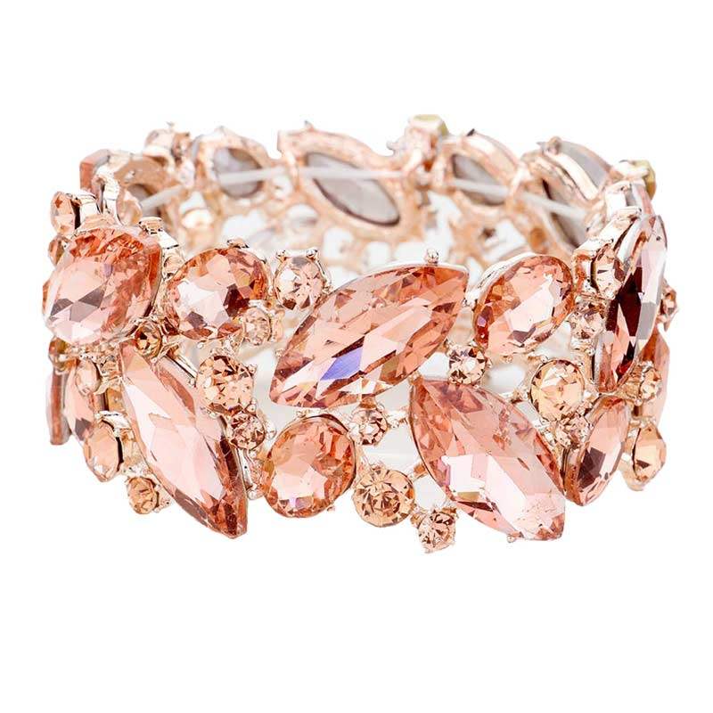Marquise Crystal Stretch Evening Bracelet - Madeline Love - Flyclothing LLC