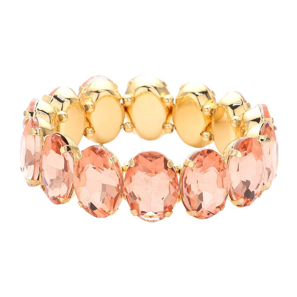Oval Stone Stretch Evening Bracelet - Madeline Love - Flyclothing LLC