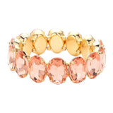 Oval Stone Stretch Evening Bracelet - Madeline Love - Flyclothing LLC