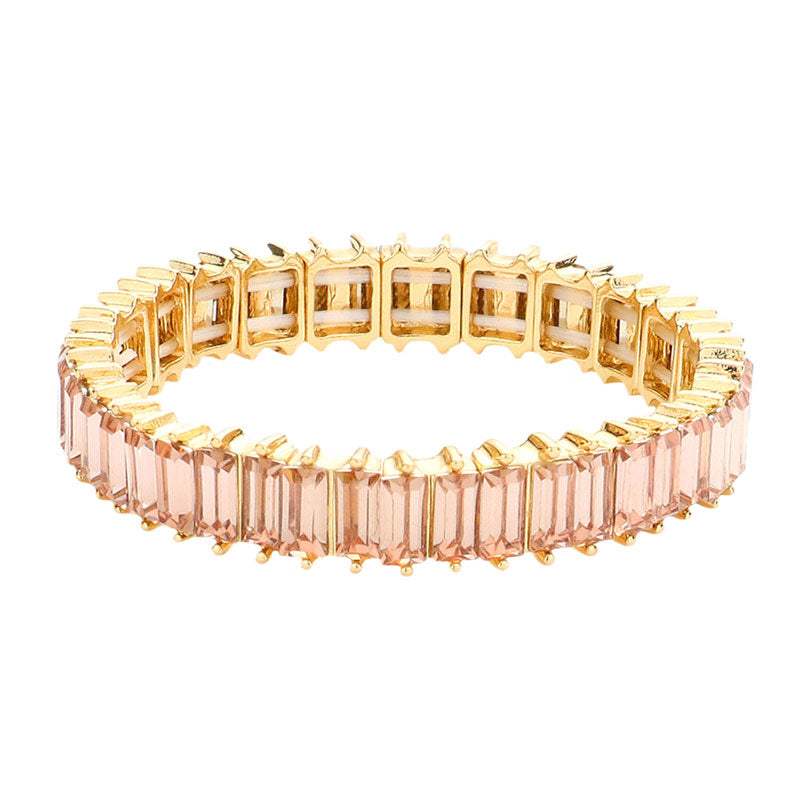 Rectangle Stone Stretch Evening Bracelet - Madeline Love - Flyclothing LLC